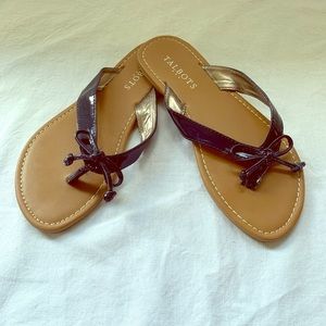 Talbots Navy Bow flip flop sandal